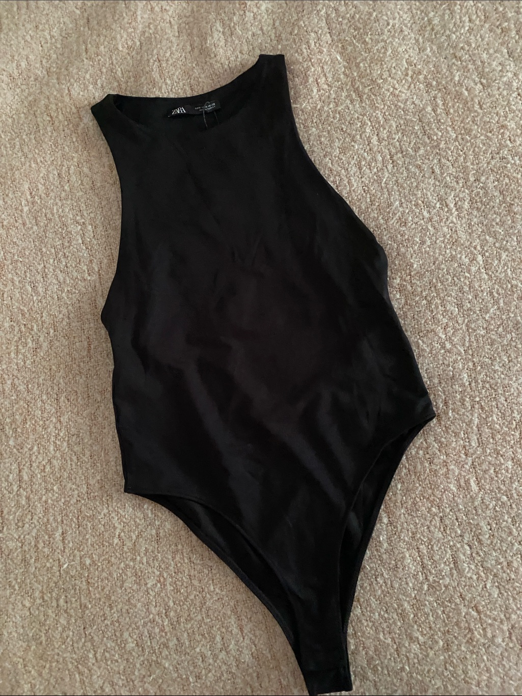Zara Black Sleeveless High-Neck Bodysuit